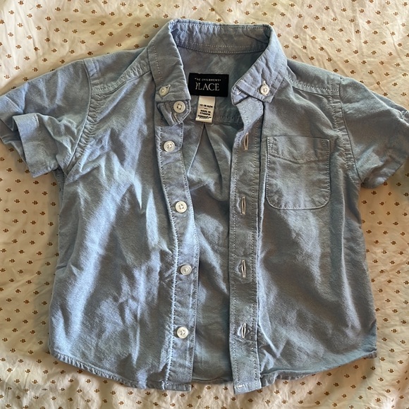 Lot of Toddler Button Down Printed Shirts orange plaid dinosaurs palm trees - Picture 2 of 6